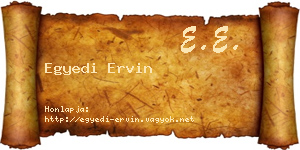 Egyedi Ervin névjegykártya